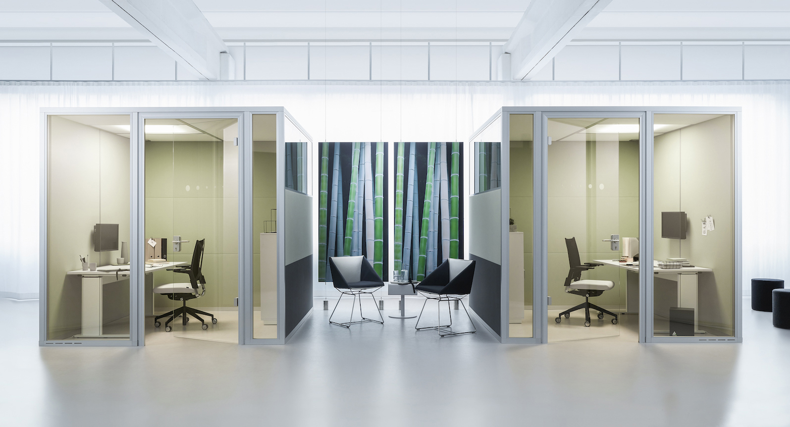 Raum im Raum Absorber Decato dp50 Doppelkabine als Akustiklösung für das Büro