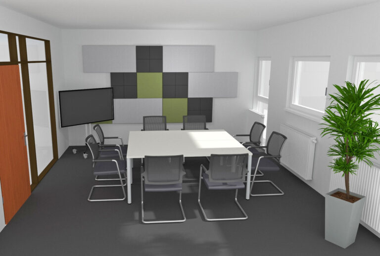 Planung Konferenzraum als Inspiration für eine Akustiklösung mit Schallabsorber im Büro