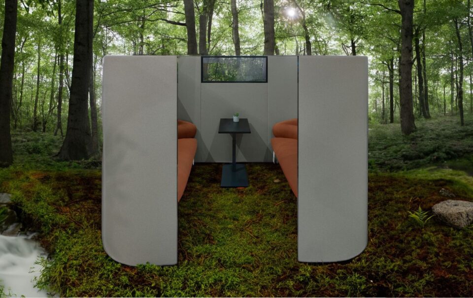 offene Meetingbox Cube im Wald