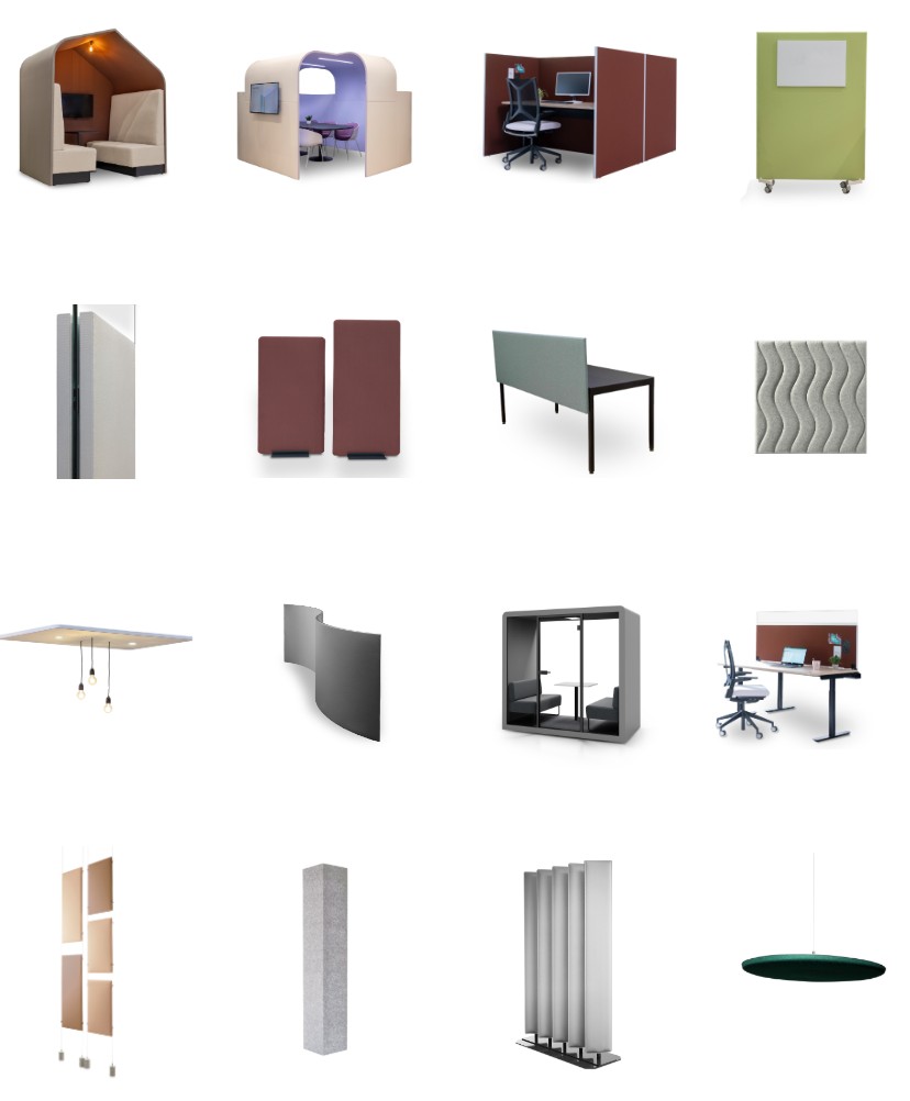 16 mobile Akustiklösungen für Büros