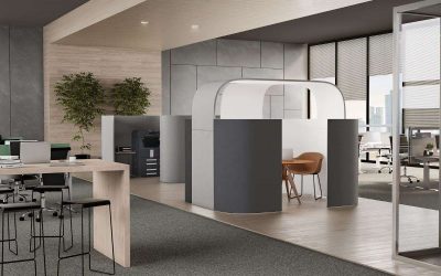 Akustiklösungen in der Mittelzone für Schallschutz im Büro