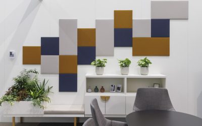 Eckige Wandpaneele im bunten Design
