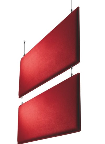 Von der Decke hängender Akustik Raumteiler rot Decampo