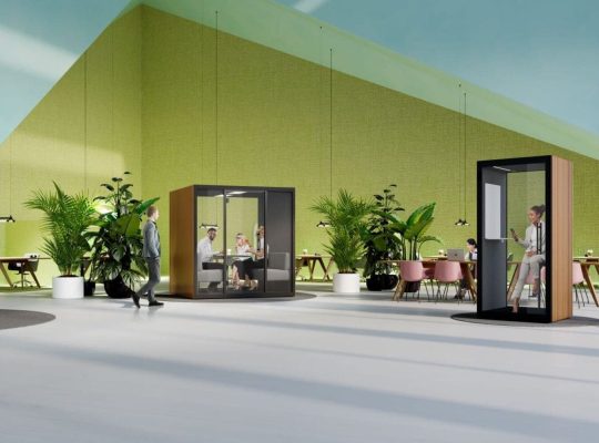 Meetingbox Büro für eins bis vier personen im Großraumbüro